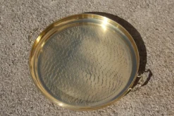 Clearance Pamono Italian Hand-Hammered Brass Tray, 1970s