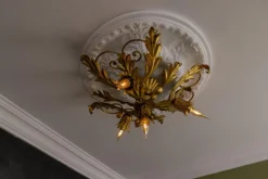Hot Pamono Italian Hollywood Regency Gilt Metal Foliate Ceiling Light, 1970s