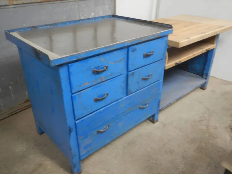 New Pamono Italian Iron and Wood Worktable, 1970s