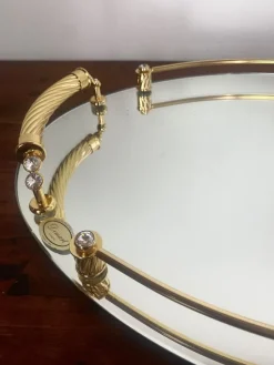 Discount Pamono Italian 24-Karat Gold Plated and Brass Tray with Mirror, 1980s