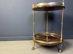 Pamono Italian Lacquered Goatskin and Parchment Serving Bar Cart from Aldo Tura, 1960s> Serving Bar Carts & Trolleys