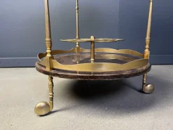 Pamono Italian Lacquered Goatskin and Parchment Serving Bar Cart from Aldo Tura, 1960s><noscript><img width=