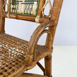 Sale Pamono Italian Liberty Outdoor Chair in Rattan from Palazzo Falconi, 1890s