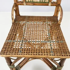 Sale Pamono Italian Liberty Outdoor Chair in Rattan from Palazzo Falconi, 1890s