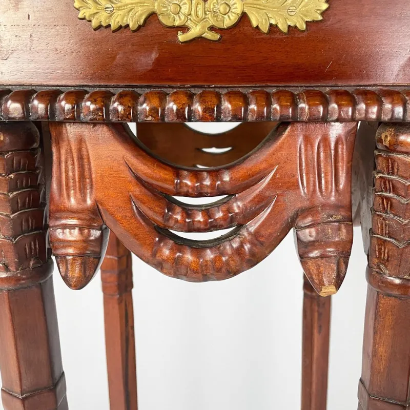 Pamono Italian Liberty Style Square Wooden High Column with Brass Details, 1940s> Pedestals And Columns