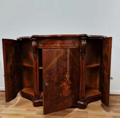 Pamono Italian Louis XV Style Sideboard in Walnut with Inlays, 1970s><noscript><img width=