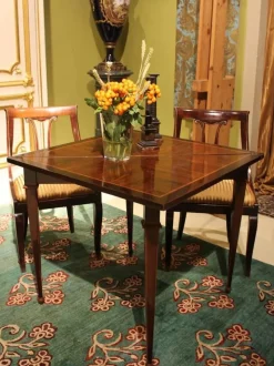 Pamono Italian Louis XVI Period Tulipwood and Kingwood Two Drawers Folding Table><noscript><img width=
