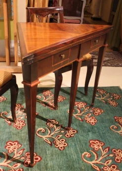 Pamono Italian Louis XVI Period Tulipwood and Kingwood Two Drawers Folding Table><noscript><img width=