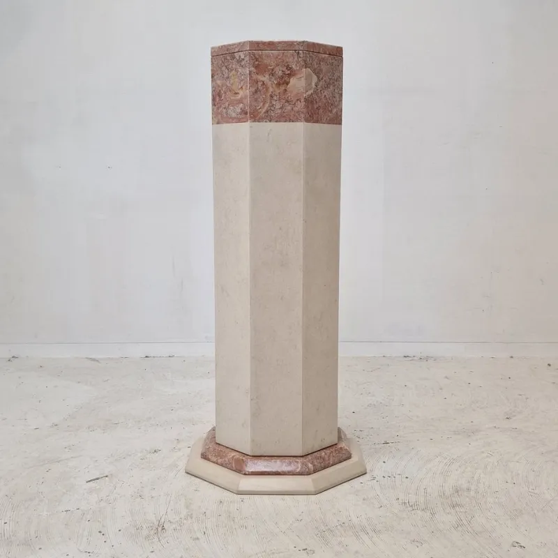 Pamono Italian Marble Pedestal, 1980s> Pedestals And Columns