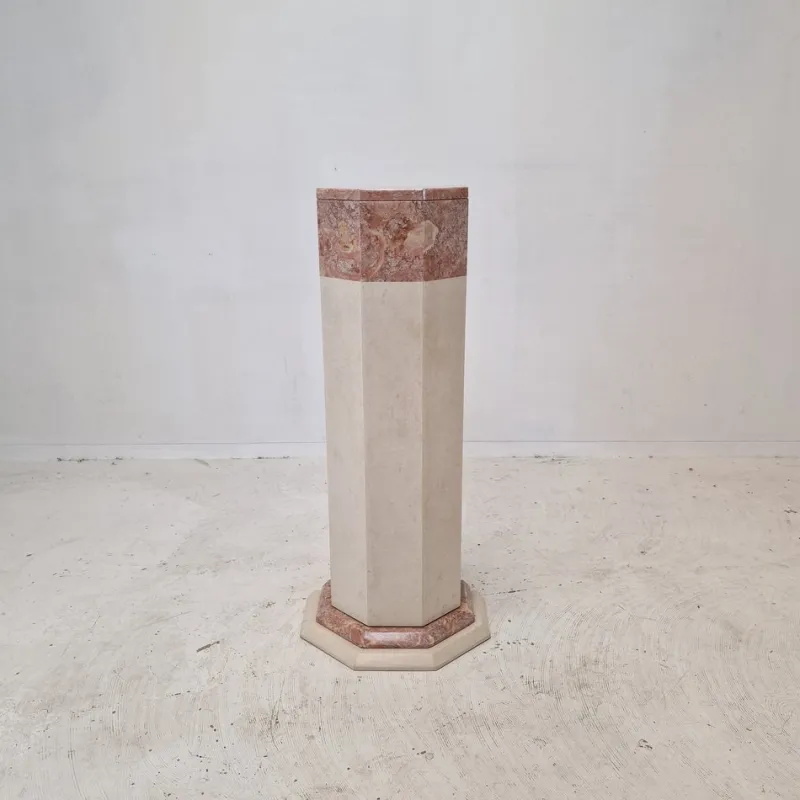 Pamono Italian Marble Pedestal, 1980s> Pedestals And Columns
