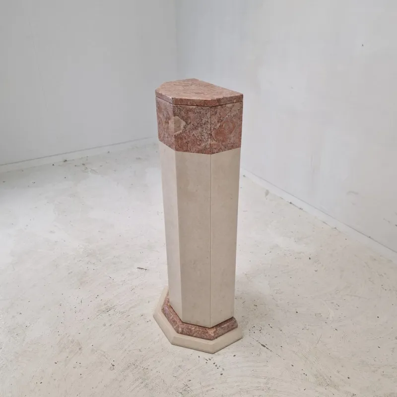Pamono Italian Marble Pedestal, 1980s> Pedestals And Columns