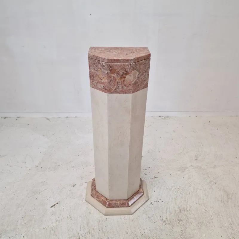 Pamono Italian Marble Pedestal, 1980s> Pedestals And Columns