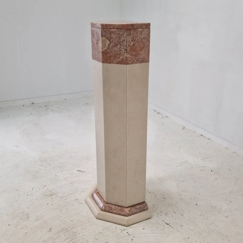 Pamono Italian Marble Pedestal, 1980s> Pedestals And Columns