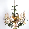 Sale Pamono Italian Metal Flower Chandelier, 1960s