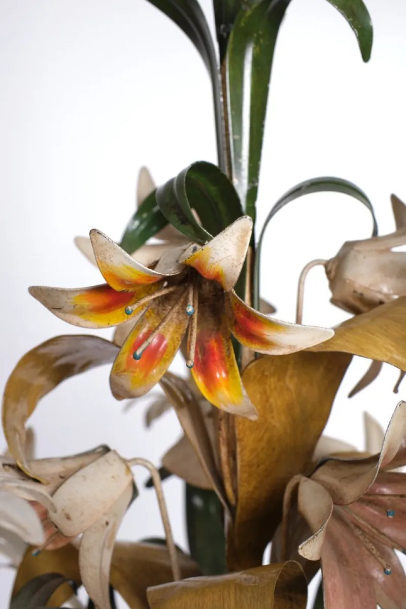 Sale Pamono Italian Metal Flower Chandelier, 1960s