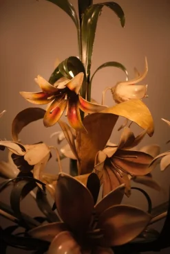 Sale Pamono Italian Metal Flower Chandelier, 1960s