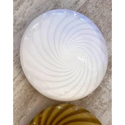 Online Pamono Italian Milky-White Swirls Murano Glass Wall Sconce by Simoeng