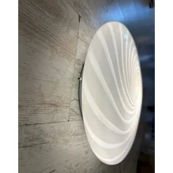 Online Pamono Italian Milky-White Swirls Murano Glass Wall Sconce by Simoeng