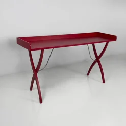 Online Pamono Italian Modern Burgundy Wood and Metal Console, 1980s