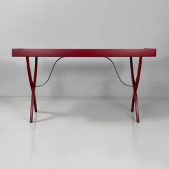 Online Pamono Italian Modern Burgundy Wood and Metal Console, 1980s