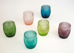 Pamono Italian Modern Drinking Glasses by La Vetreria for Ivv Florence, Set of 6><noscript><img width=