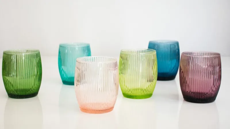 Pamono Italian Modern Drinking Glasses by La Vetreria for Ivv Florence, Set of 6> Tabletop|Glassware