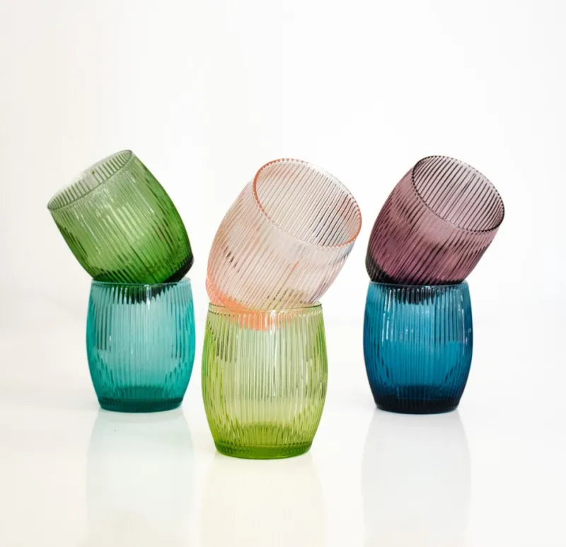 Pamono Italian Modern Drinking Glasses by La Vetreria for Ivv Florence, Set of 6> Tabletop|Glassware