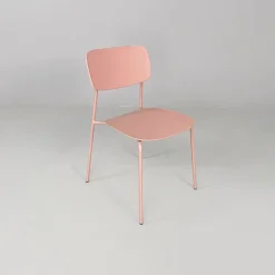 Pamono Italian Modern Light Pink Metal and Plastic Chairs from Tomasucci, 2000s, Set of 4> Side Chairs & Dining Chairs