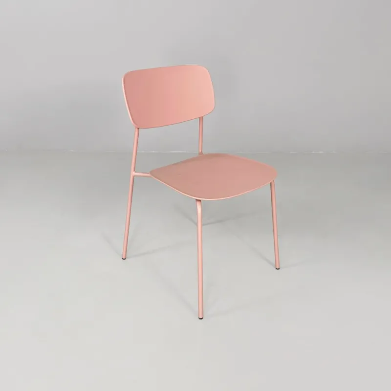 Pamono Italian Modern Light Pink Metal and Plastic Chairs from Tomasucci, 2000s, Set of 4> Side Chairs & Dining Chairs