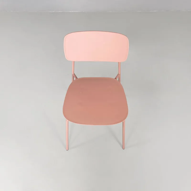 Pamono Italian Modern Light Pink Metal and Plastic Chairs from Tomasucci, 2000s, Set of 4> Side Chairs & Dining Chairs