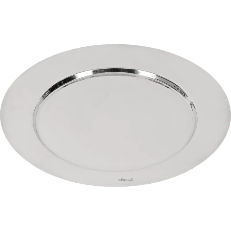 Pamono Italian Modern Silver Plated Serving Plate by Gio Ponti, 1980s> Serving Dishes