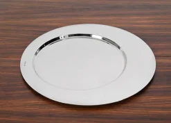 Pamono Italian Modern Silver Plated Serving Plate by Gio Ponti, 1980s><noscript><img width=