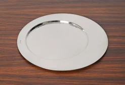 Pamono Italian Modern Silver Plated Serving Plate by Gio Ponti, 1980s><noscript><img width=