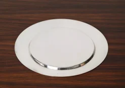 Pamono Italian Modern Silver Plated Serving Plate by Gio Ponti, 1980s><noscript><img width=