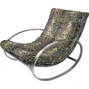 Pamono Italian Modern Tiger Print Rocking Armchair Ellipse Renato Zevi for Selig, 1970s