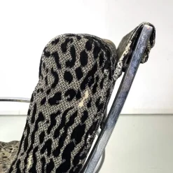 Pamono Italian Modern Tiger Print Rocking Armchair Ellipse Renato Zevi for Selig, 1970s