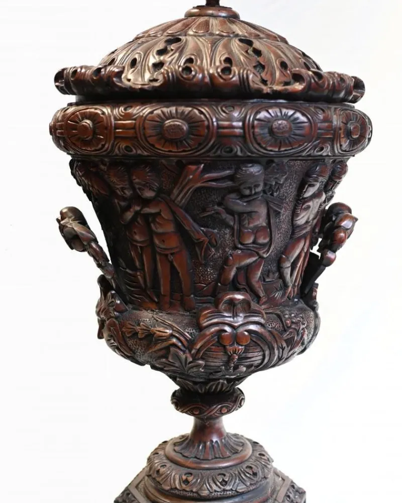 Pamono Italian Monumental Carved Urns, Set of 2> Garden Accessories