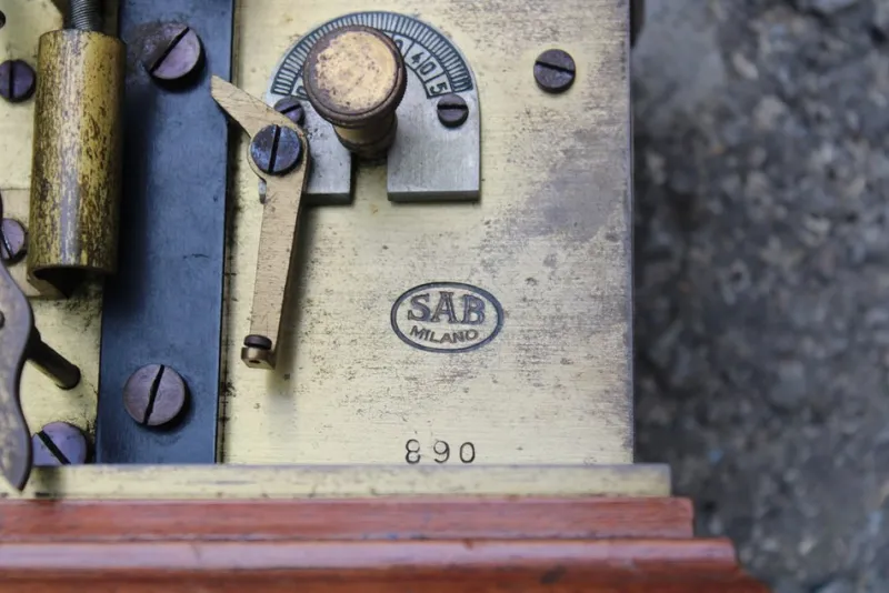Pamono Italian Morse Telegraph in Brass, 1880s> Electronics