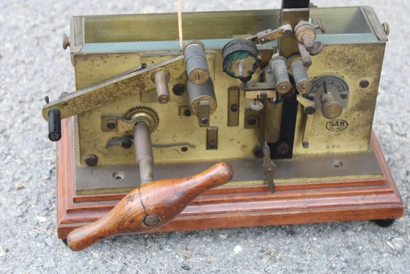 Pamono Italian Morse Telegraph in Brass, 1880s> Electronics