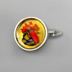 Pamono Italian Murano Glass and Silver 926 Cufflinks by Constantini Gioielli, 1990s, Set of 2><noscript><img width=