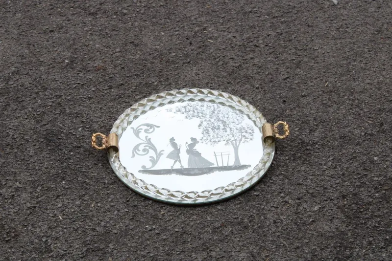 Sale Pamono Italian Murano Glass Tray, 1950s