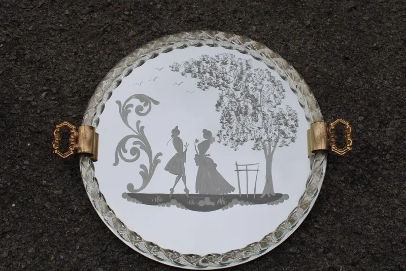 Sale Pamono Italian Murano Glass Tray, 1950s