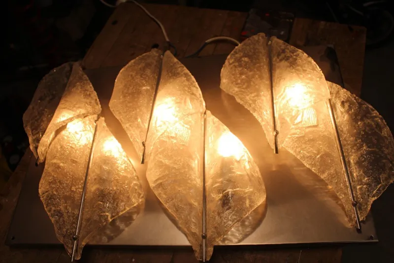 Sale Pamono Italian Murano Glass Wall Lamp from Mazzega, 1970s