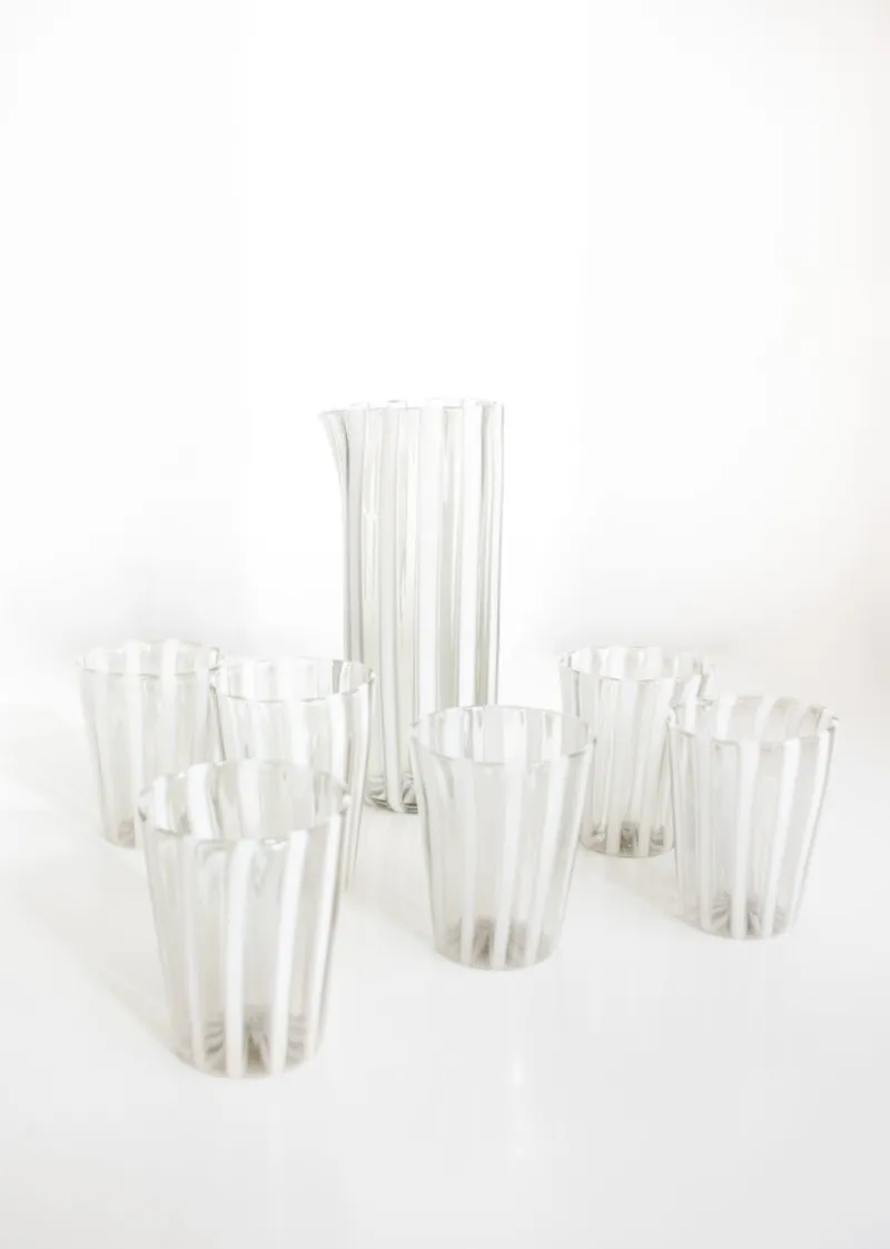 Pamono Italian Murano Glassware Set, 2004, Set of 6> Glassware