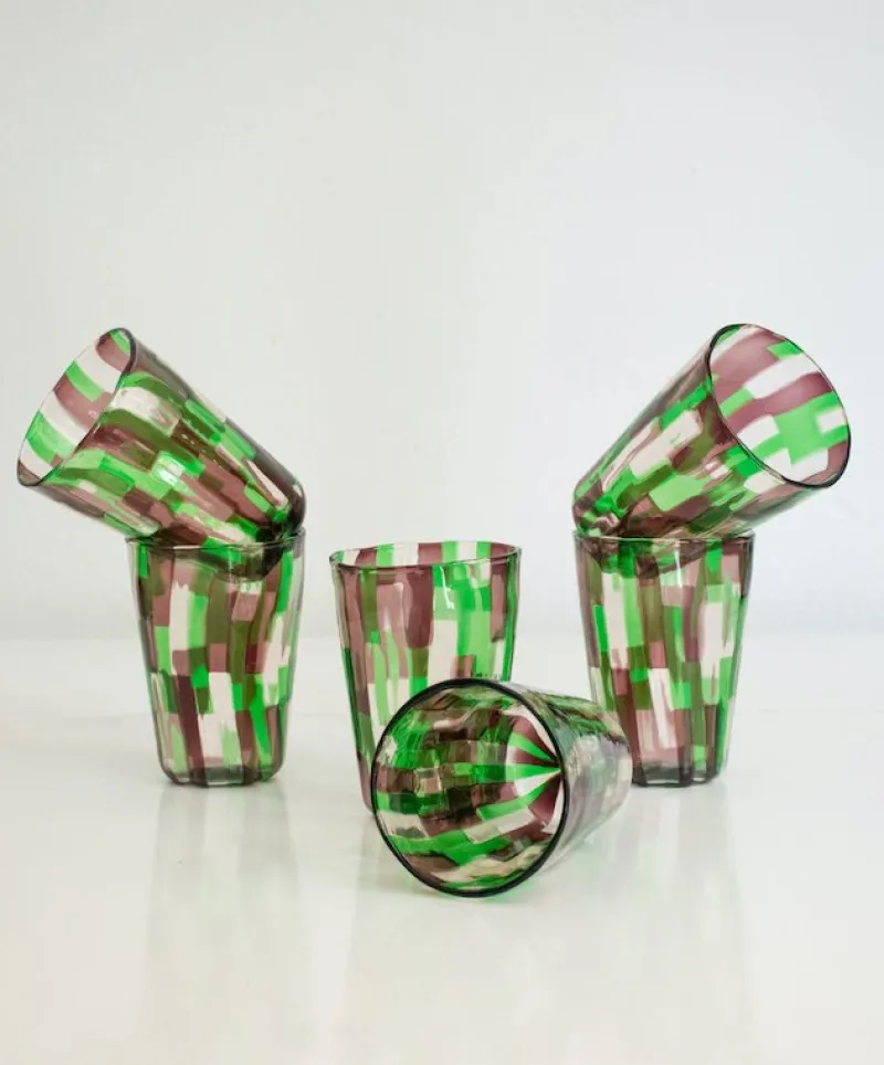 Pamono Italian Murano Glassware by Mariana Iskra for Ribes, 2004, Set of 6> Glassware