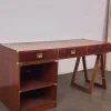 Clearance Pamono Italian Naval Wood and Brass Desk, 1960s