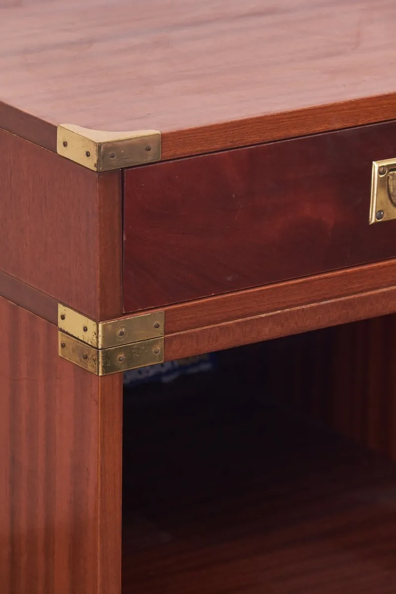 Clearance Pamono Italian Naval Wood and Brass Desk, 1960s