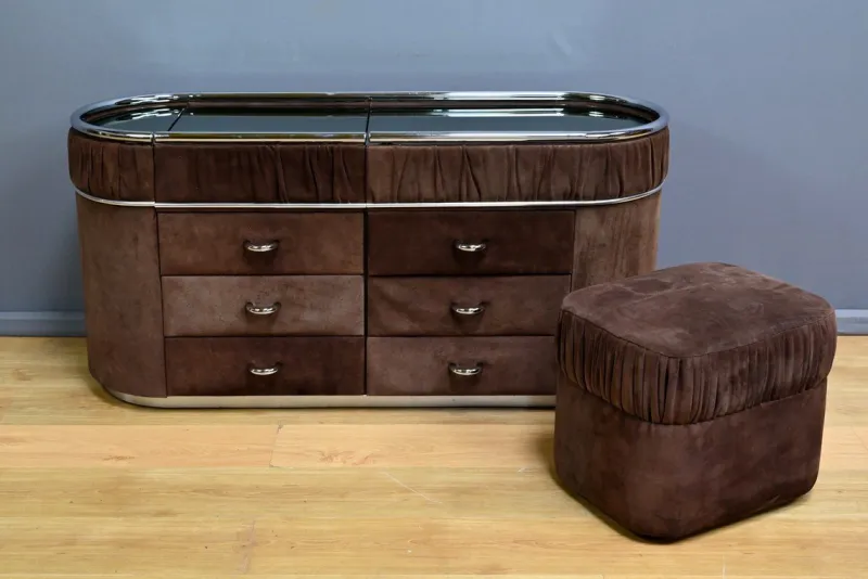 Online Pamono Italian Nubuck Dressing Table, 1970s