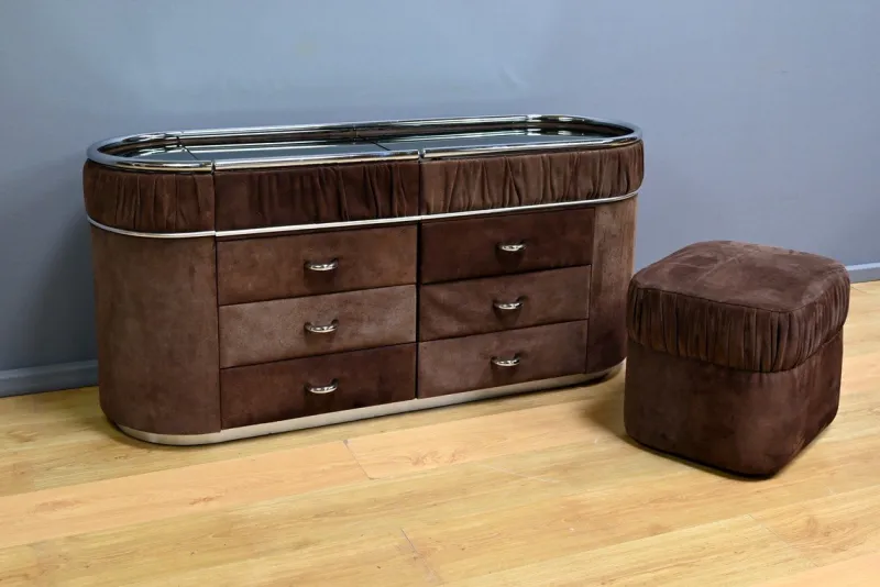 Online Pamono Italian Nubuck Dressing Table, 1970s