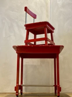 Pamono Italian Nursery School Desk with Chair, 1950s, Set of 2